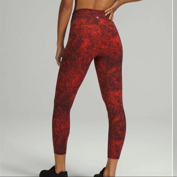 Lululemon Wunder Train High-Rise Tight 25"‎ Red Black size 0 XS NEW leggings - Picture 8 of 14
